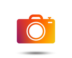 Photo camera sign icon. Digital photo camera symbol. Blurred gradient design element. Vivid graphic flat icon. Vector