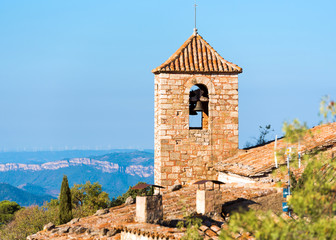 View of the Romanesque church of Santa Maria de Siurana, in Siurana, Tarragona, Spain. Copy space...