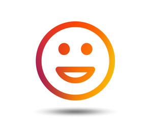 Smile icon. Happy face chat symbol. Blurred gradient design element. Vivid graphic flat icon. Vector