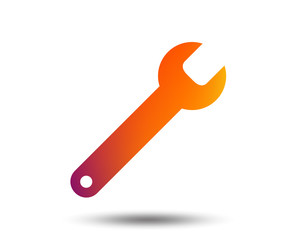 Wrench key sign icon. Service tool symbol. Blurred gradient design element. Vivid graphic flat icon. Vector