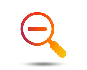 Magnifier glass sign icon. Zoom tool button. Navigation search symbol. Blurred gradient design element. Vivid graphic flat icon. Vector