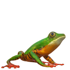 amazon tiger frog in a white background