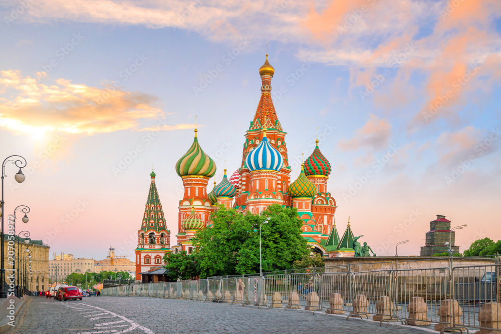 Wall mural St. Basil's Cathedral at Red Square in Moscow