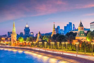 Foto op Canvas Panoramic view of the Moscow river and the Kremlin © f11photo
