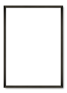Blank black wooden frame A4. Vector template
