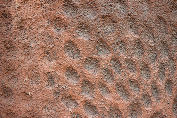 Red wall. Plaster.
