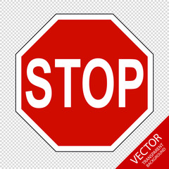 Verkehrszeichen 206 Halt! Stop Vorfahrt gewähren - Vektor Grafik - Freigestellt auf  transparentem Hintergrund