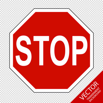 Verkehrszeichen 206 Halt! Stop Vorfahrt gew&auml;hren - Vektor Grafik - Freigestellt auf  transparentem Hintergrund