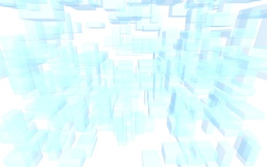 Blue and white abstract digital and technology background. The pattern with repeating rectangles