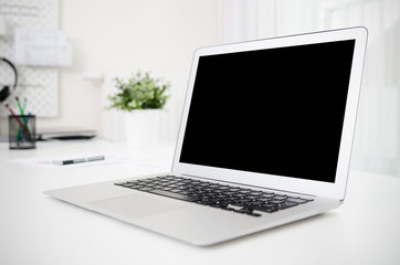 Fototapeta premium Laptop mockup, blank, black screen.