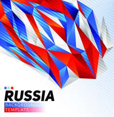 Fototapeta na wymiar Russia theme vector modern background template, Russian flag colors.
