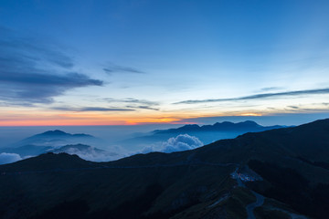 Fog and mountains in Taiwan
