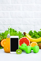 Healthy eating diet sport mobile phone application service website mockup