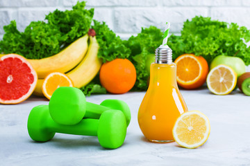 Concept healthy eating diet plan detox drinks sports nutrition ideas