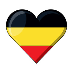 german flag in heart shape over white background, vector illustration