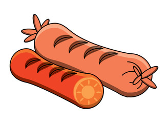 german sausages icon over white background, vector illustration