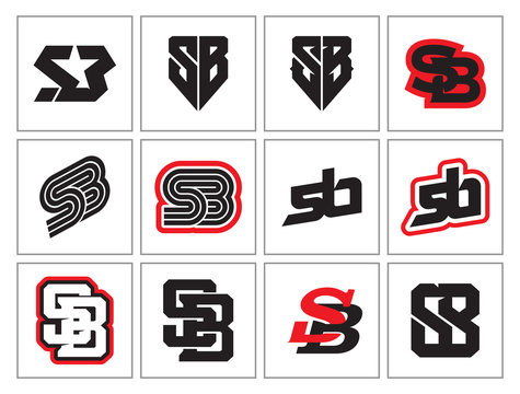 S B initial logo template vector. Monogram