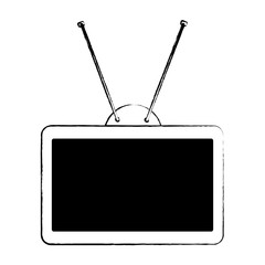 retro television icon over white background, vector illustration