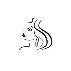 logo of the girl for the beauty salon icon. Element of beauty saloon icon for mobile concept and web apps. Detailed logo of the girl for the beauty salon icon