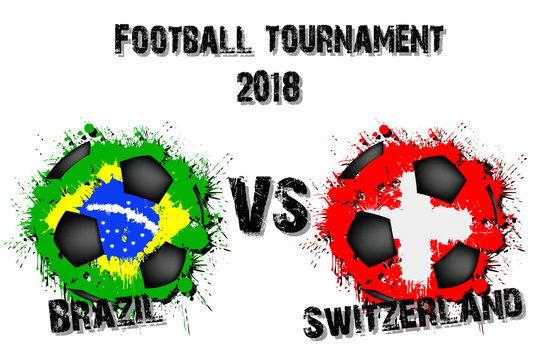 Soccer game Brazil vs Switzerland