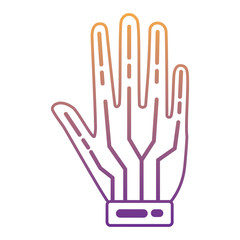 wired gloves icon over white background, vector illustration