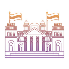 Reichstag building icon over white background, vector illustration