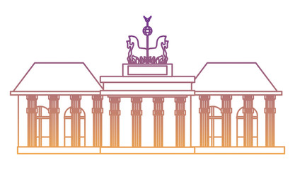 Brandenburg gate icon over white background, colorful design. vector illustration