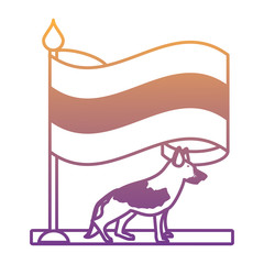 germany flag and german shepherd over white background, vector illustration