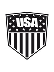 text buchstaben schild wappen emblem usa vereinigte staaten amerika 3 farben nation blau weiß rot flagge design logo cool