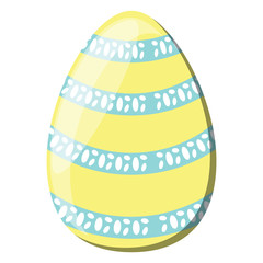 striped easter egg icon over white background, colorful design. vector illustration