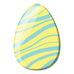 striped easter egg icon over white background, colorful design. vector illustration