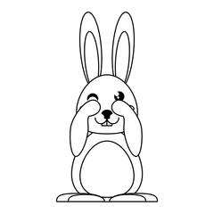 Fototapeta premium cute rabbit icon over white background, vector illustration