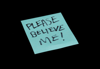 please believe me is on your note pad
