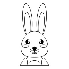 cute bunny icon over white background, vector illustration