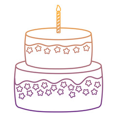 Sweet Birthday Cake icon over white background, colorful design. vector illustration
