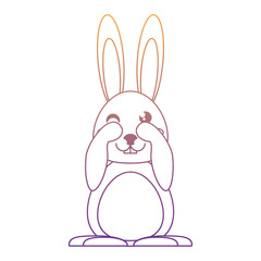 Obraz premium cute bunny icon over white background, colorful design. vector illustration