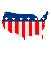 streifen map land amerika vereinigte staaten sterne 3 farben USA nation blau weiß rot flagge design logo cool
