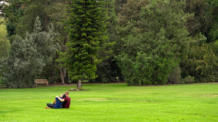 gay couple in a public display of affection