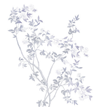 Hand-painted branches and flowers