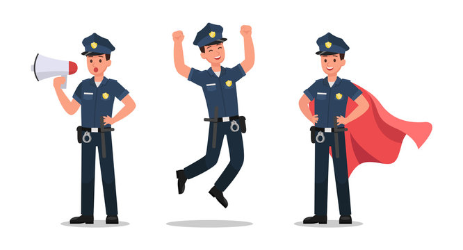 police character vector design no7