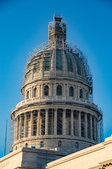 Naklejka premium Cuban capital building is under renovation in December 2017