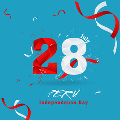 Fototapeta na wymiar Independence Day of Peru Celebration Background.