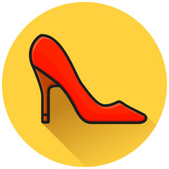 high heels circle flat icon