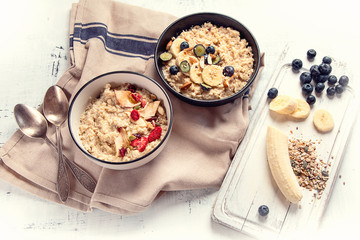 Bowl of oatmeal porridge