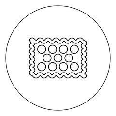 Cookie icon black color in circle vector illustration isolated