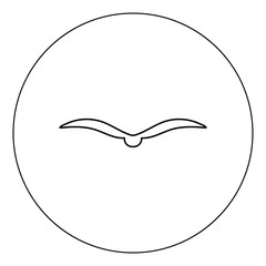 Bird icon black color in circle vector illustration isolated