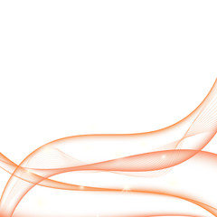 Wave orange transparent abstract on white background with copy space, vector illustration EPS10