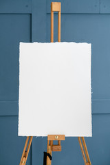art painting leisure. drawing hobby. blank canvas or watercolor paper on easel.