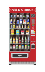 Automatic vending machine with food and drinks. - obrazy, fototapety, plakaty