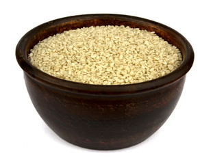 White sesame on white background.